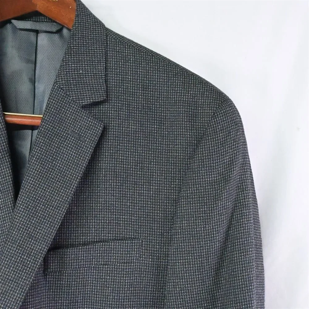 Andrew Fezza 44R‎ Black Woven 2Btn Mens Blazer Suit Jacket Sport Coat